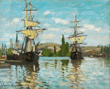 Ships Riding On The Seine At Rouen Print