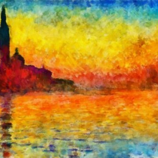 Claude Monet Sunset In Venice Prints