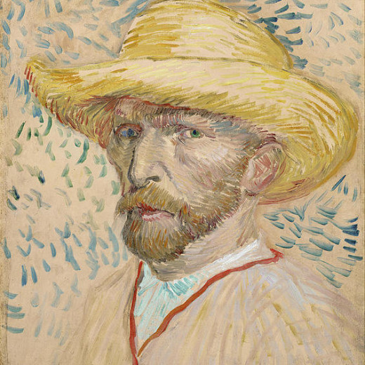 5-self-portrait-with-straw-hat-vincent-van-gogh