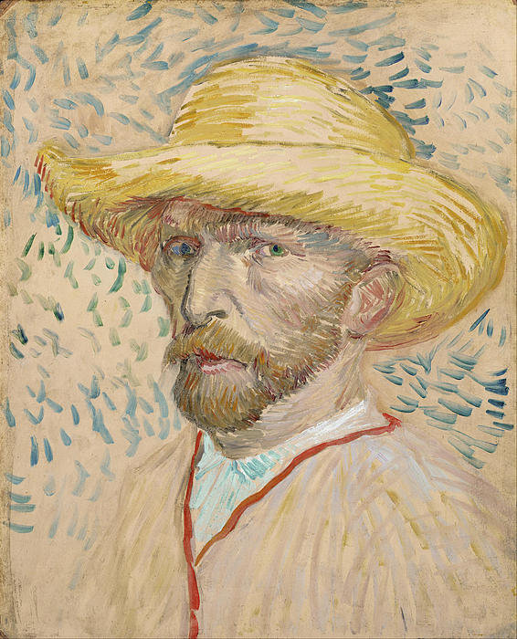 5-self-portrait-with-straw-hat-vincent-van-gogh