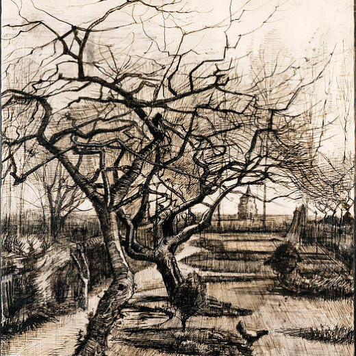 the-parsonage-garden-at-nuenen-in-winter-vincent-van-gogh