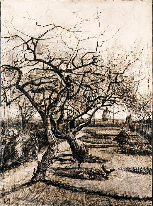 the-parsonage-garden-at-nuenen-in-winter-vincent-van-gogh